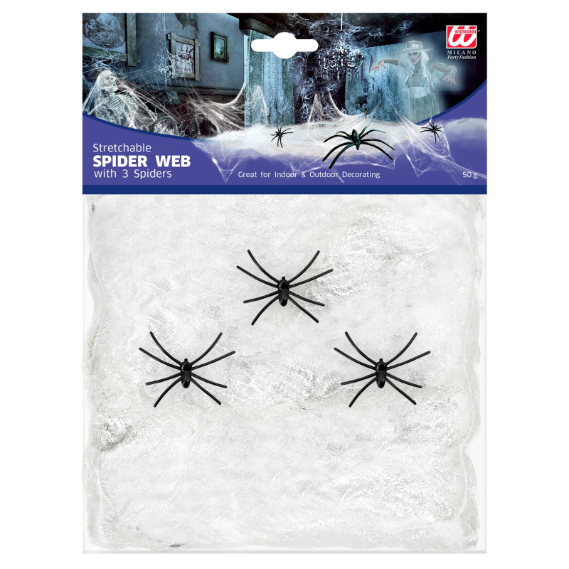 Biela pavučina s pavúkmi